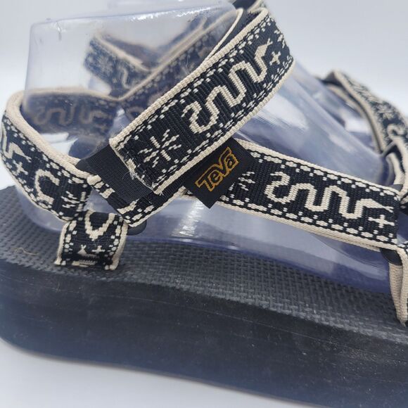 Teva Universal Flatform Sandals Women's Size 9 Black White Outdoor Beach Boho - Picture 4 of 9